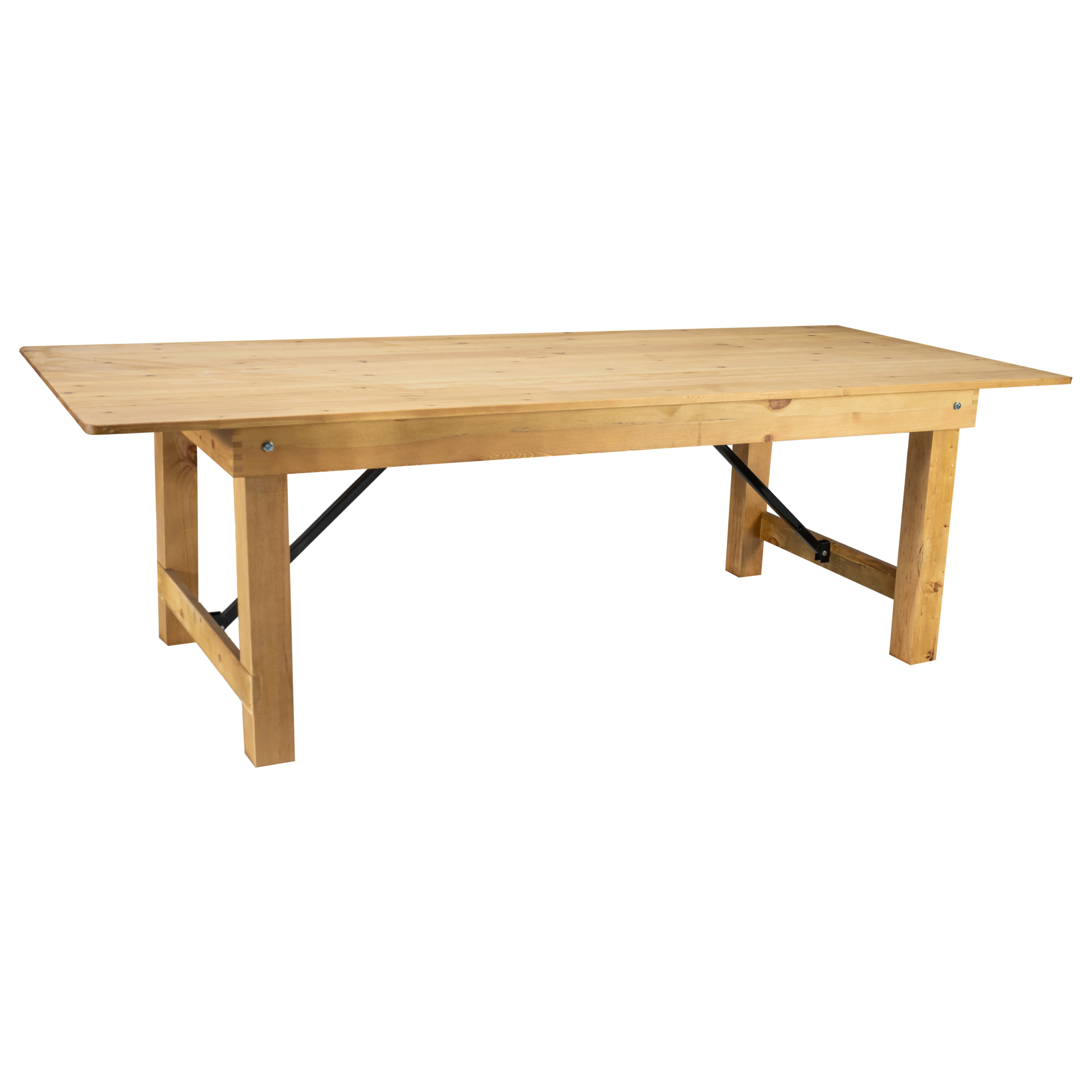 Flash Furniture, 8ft. x 40in. Natural Solid Pine Folding Farm Table, Height 30 in, Width 40 in, Length 96 in, Model# XAF96X40LN
